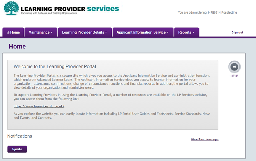 LP Services homepage